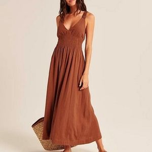 Abercrombie linen maxi dress, barely worn
